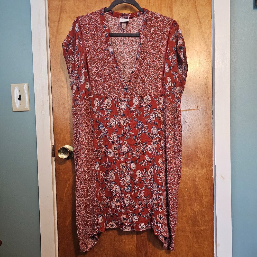 Knox Rose rusty red white and blue tunic